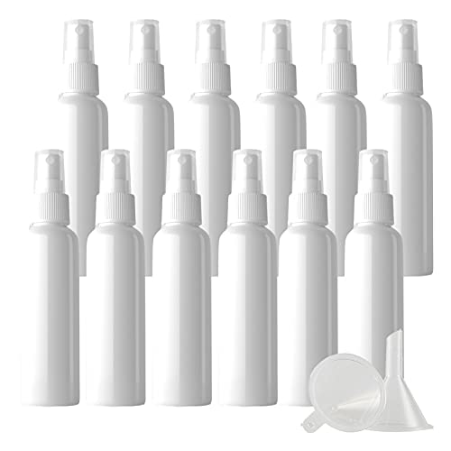 ZEOABSY 12 Stück Leer Kunststoff 60ml Weiß Sprühflasche Klein mit Weiß Feinen Nebel Sprühpumpe, Zerstäuber Pumpflasche Parfumzerstäuber Reiseflaschen mit Trichter ZEOABSY 12 Stück Leer Kunststoff 60ml Weiß Sprühflasche Klein mit Weiß Feinen Nebel Sprühpumpe, Zerstäuber Pumpflasche Parfumzerstäuber Reiseflaschen mit Trichter von ZEOABSY