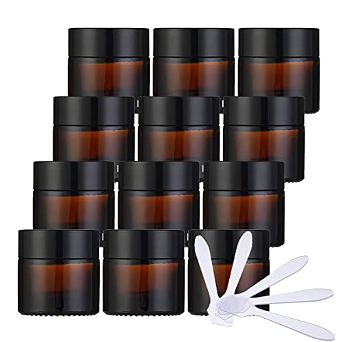 ZEOABSY 12 Stück Leere Brown Glas Cremedose 10ml mit Deckel, Braunglas Schraubdeckel Glas-Tiegel Schraubdose Glas-Dose Salbentiegel Kosmetik-Dose für Gels Cremes + 12x Spatel ZEOABSY 12 Stück Leere Brown Glas Cremedose 10ml mit Deckel, Braunglas Schraubdeckel Glas-Tiegel Schraubdose Glas-Dose Salbentiegel Kosmetik-Dose für Gels Cremes + 12x Spatel von ZEOABSY