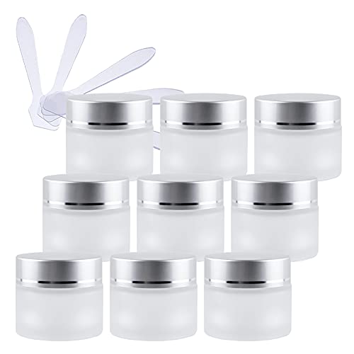 ZEOABSY 12 Stück Leere Matt Transparent Glas Cremedose 10ml mit Matt Silber Deckel, Klarglas Schraubdeckel Glas-Tiegel Schraubdose Glas-Dose Salbentiegel Kosmetik Dose für Gels Cremes + 12x Spatel ZEOABSY 12 Stück Leere Matt Transparent Glas Cremedose 10ml mit Matt Silber Deckel, Klarglas Schraubdeckel Glas-Tiegel Schraubdose Glas-Dose Salbentiegel Kosmetik Dose für Gels Cremes + 12x Spatel von ZEOABSY