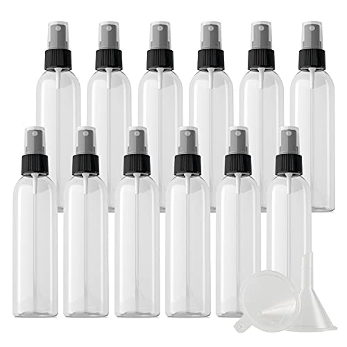 ZEOABSY 12 Stück Transparent Plastik Sprühflaschen mit Weiß Sprüher, 150 ml Leer Kunststoff Nachfüllbar Zerstäuber Sprayflasche Reisen Heim Parfumzerstäuber mit 2 x Trichter ZEOABSY 12 Stück Transparent Plastik Sprühflaschen mit Weiß Sprüher, 150 ml Leer Kunststoff Nachfüllbar Zerstäuber Sprayflasche Reisen Heim Parfumzerstäuber mit 2 x Trichter von ZEOABSY