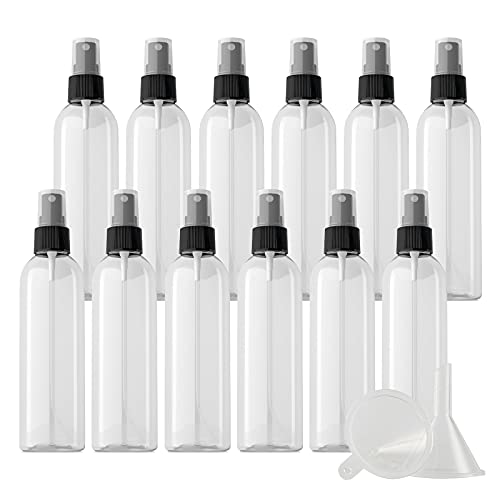 ZEOABSY 12 Stück Transparent Plastik Sprühflaschen mit Weiß Sprüher, 200 ml Leer Kunststoff Nachfüllbar Zerstäuber Sprayflasche Reisen Heim Parfumzerstäuber mit 2 x Trichter ZEOABSY 12 Stück Transparent Plastik Sprühflaschen mit Weiß Sprüher, 200 ml Leer Kunststoff Nachfüllbar Zerstäuber Sprayflasche Reisen Heim Parfumzerstäuber mit 2 x Trichter von ZEOABSY