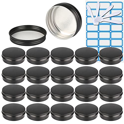 ZEOABSY 20 Stück 100ml Matt Schwarz Aluminium Leer Döschen Runde Alu Dosen mit Schraubdeckel Cremedose Schraubdose Aludose Tins für Kosmetik Kerze Salben 5x Spatel, 1x Etikette ZEOABSY 20 Stück 100ml Matt Schwarz Aluminium Leer Döschen Runde Alu Dosen mit Schraubdeckel Cremedose Schraubdose Aludose Tins für Kosmetik Kerze Salben 5x Spatel, 1x Etikette von ZEOABSY