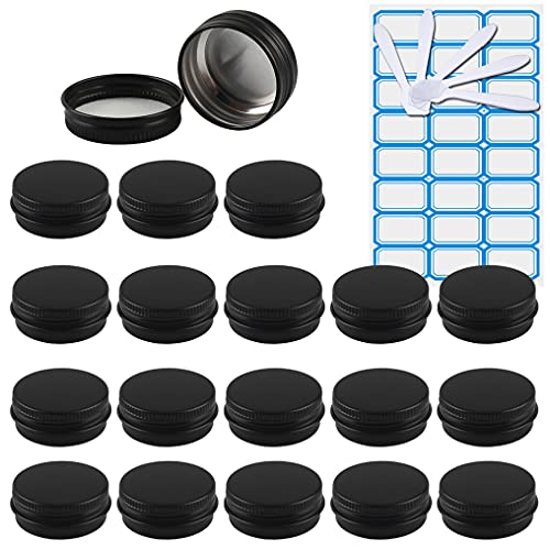 ZEOABSY 20 Stück 15ml Matt Schwarz Aluminium Leer Döschen Runde Alu Dosen mit Schraubdeckel Cremedose Schraubdose Aludose Tins für Kosmetik Kerze Salben 5x Spatel, 1x Etikette ZEOABSY 20 Stück 15ml Matt Schwarz Aluminium Leer Döschen Runde Alu Dosen mit Schraubdeckel Cremedose Schraubdose Aludose Tins für Kosmetik Kerze Salben 5x Spatel, 1x Etikette von ZEOABSY