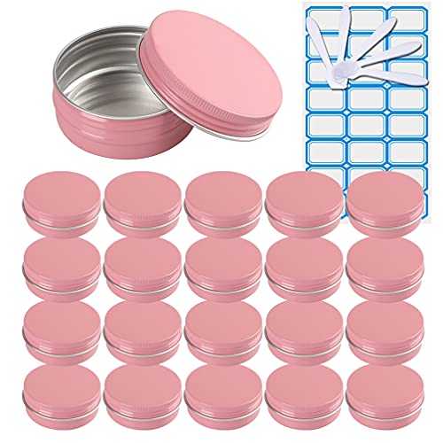 ZEOABSY 20 Stück Leere 10 ml Rund Rosa Aluminium Schraubdose Cremedose Alu-Tiegel Dosen mit Schraub-Deckel 5ml Aludose Blechdosen für Kosmetik Kerze Salben mit 5X Löffel 1x Etikette ZEOABSY 20 Stück Leere 10 ml Rund Rosa Aluminium Schraubdose Cremedose Alu-Tiegel Dosen mit Schraub-Deckel 5ml Aludose Blechdosen für Kosmetik Kerze Salben mit 5X Löffel 1x Etikette von ZEOABSY