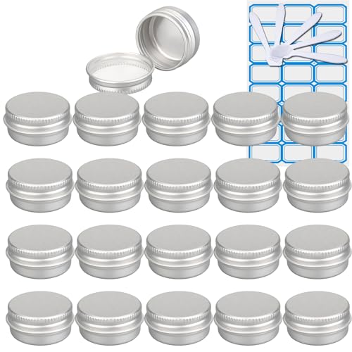 ZEOABSY 20 Stück Leere 10 ml Rund Silber Aluminium Tins mit Schraub-Deckel Schraubdose Cremedose Alu-Tiegel Dosen Aludose Blechdosen für Kosmetik Kerze Salben 5X Spatel, 1x Etikette ZEOABSY 20 Stück Leere 10 ml Rund Silber Aluminium Tins mit Schraub-Deckel Schraubdose Cremedose Alu-Tiegel Dosen Aludose Blechdosen für Kosmetik Kerze Salben 5X Spatel, 1x Etikette von ZEOABSY
