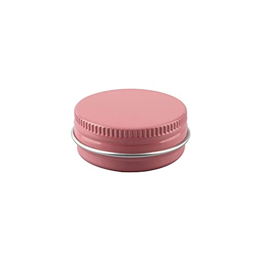 ZEOABSY 20 Stück Leere 15 ml Rund Rosa Aluminium Schraubdose Cremedose Alu-Tiegel Dosen mit Schraub-Deckel 5ml Aludose Blechdosen für Kosmetik Kerze Salben mit 5X Löffel 1x Etikette von ZEOABSY