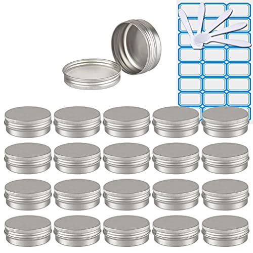 ZEOABSY 20 Stück Leere 40 ml Rund Silber Aluminium Tins mit Schraub-Deckel Schraubdose Cremedose Alu-Tiegel Dosen Aludose Blechdosen für Kosmetik Kerze Salben 5X Spatel, 1x Etikette ZEOABSY 20 Stück Leere 40 ml Rund Silber Aluminium Tins mit Schraub-Deckel Schraubdose Cremedose Alu-Tiegel Dosen Aludose Blechdosen für Kosmetik Kerze Salben 5X Spatel, 1x Etikette von ZEOABSY