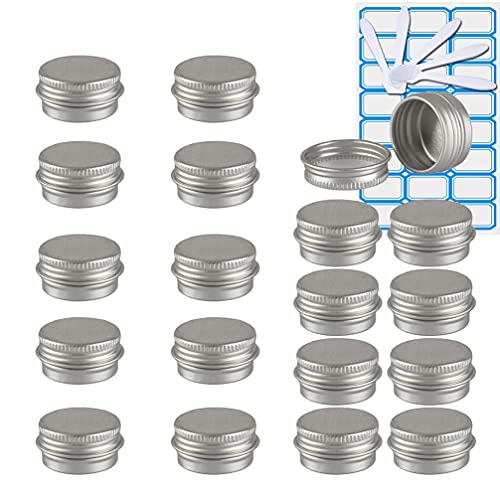ZEOABSY 20 Stück Leere 5 ml Rund Silber Aluminium Tins mit Schraub-Deckel Schraubdose Cremedose Alu-Tiegel Dosen Aludose Blechdosen für Kosmetik Kerze Salben 5x Spatel, 1x Etikette ZEOABSY 20 Stück Leere 5 ml Rund Silber Aluminium Tins mit Schraub-Deckel Schraubdose Cremedose Alu-Tiegel Dosen Aludose Blechdosen für Kosmetik Kerze Salben 5x Spatel, 1x Etikette von ZEOABSY