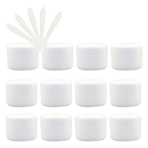 ZEOABSY 24 Stück, 100ml Weiß Plastik Leerdose, Kosmetische Lotion Creme Tiegel mit Schraubverschluss, Innenfutter, für Cremedose, Nailart Lippenbalsam Creme + 5 x Löffel ZEOABSY 24 Stück, 100ml Weiß Plastik Leerdose, Kosmetische Lotion Creme Tiegel mit Schraubverschluss, Innenfutter, für Cremedose, Nailart Lippenbalsam Creme + 5 x Löffel von ZEOABSY