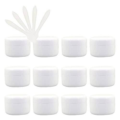 ZEOABSY 24 Stück, 10ml Weiß Plastik Leerdose, Kosmetische Lotion Creme Tiegel mit Schraubverschluss, Innenfutter, für Cremedose, Nailart Lippenbalsam Creme + 5 x Löffel ZEOABSY 24 Stück, 10ml Weiß Plastik Leerdose, Kosmetische Lotion Creme Tiegel mit Schraubverschluss, Innenfutter, für Cremedose, Nailart Lippenbalsam Creme + 5 x Löffel von ZEOABSY