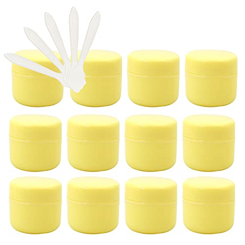ZEOABSY 24 Stück, 30ml Gelb Plastik Leerdose, Kosmetische Lotion Creme Tiegel mit Schraubverschluss, Innenfutter, für Cremedose, Nailart Lippenbalsam Creme + 5 x Löffel ZEOABSY 24 Stück, 30ml Gelb Plastik Leerdose, Kosmetische Lotion Creme Tiegel mit Schraubverschluss, Innenfutter, für Cremedose, Nailart Lippenbalsam Creme + 5 x Löffel von ZEOABSY
