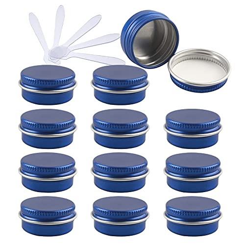 ZEOABSY 24 Stück 10ml Blau Aluminium Leer Dosen mit Schraubdeckel Runde Alu Tiegel Cremedose Schraubdose Aludose Tins für Kosmetik Kerze Salben 6X Spatel ZEOABSY 24 Stück 10ml Blau Aluminium Leer Dosen mit Schraubdeckel Runde Alu Tiegel Cremedose Schraubdose Aludose Tins für Kosmetik Kerze Salben 6X Spatel von ZEOABSY
