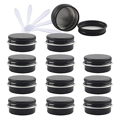 ZEOABSY 24 Stück 10ml Glanz Schwarz Aluminium Leer Dosen mit Schraubdeckel Runde Alu Tiegel Cremedose Schraubdose Aludose Tins für Kosmetik Kerze Salben 6x Spatel ZEOABSY 24 Stück 10ml Glanz Schwarz Aluminium Leer Dosen mit Schraubdeckel Runde Alu Tiegel Cremedose Schraubdose Aludose Tins für Kosmetik Kerze Salben 6x Spatel von ZEOABSY