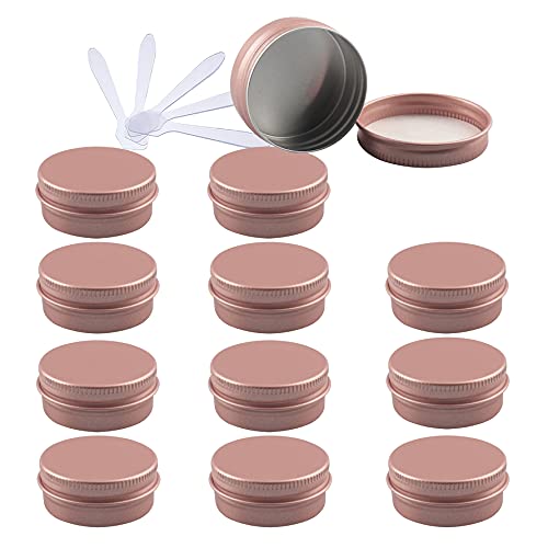 ZEOABSY 24 Stück 15ml Matt Rosa Aluminium Leer Dosen mit Schraubdeckel Runde Alu Tiegel Cremedose Schraubdose Aludose Tins für Kosmetik Kerze Salben 6X Spatel von ZEOABSY