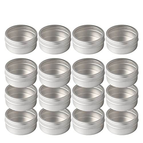 ZEOABSY 24 Stück 40ml Silber Leere Aluminiumdose Aluminium Runde Stülpdeckeldose Dosen Aludose Blechdosen mit Sichtfenster Cremedosen für DIY Salben Kerze Kosmetik Rasierseife von ZEOABSY