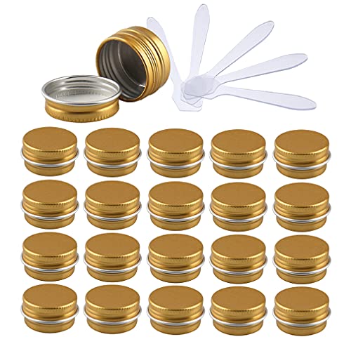 ZEOABSY 24 Stück 5ml Gold Aluminium Leer Döschen Runde Alu Dosen mit Schraubdeckel Cremedose Schraubdose Aludose Tins für Kosmetik Kerze Salben 6X Spatel ZEOABSY 24 Stück 5ml Gold Aluminium Leer Döschen Runde Alu Dosen mit Schraubdeckel Cremedose Schraubdose Aludose Tins für Kosmetik Kerze Salben 6X Spatel von ZEOABSY