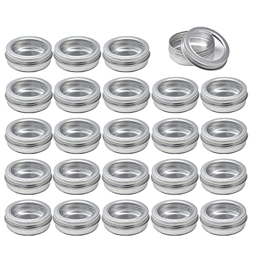 ZEOABSY 24 Stück 60ml Silber Leere Aluminiumdose Aluminium Runde Aludose Blechdosen mit Schraubdeckel Sichtfenster Cremedosen Dosen für DIY Salben Kerze Kosmetik Rasierseife ZEOABSY 24 Stück 60ml Silber Leere Aluminiumdose Aluminium Runde Aludose Blechdosen mit Schraubdeckel Sichtfenster Cremedosen Dosen für DIY Salben Kerze Kosmetik Rasierseife von ZEOABSY