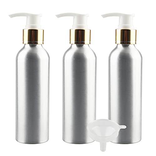 ZEOABSY 3 Stück 150 ml Leere Silber Aluminum Flasche mit Seifenspender Lotion-Spender Gelspender zum befüllen für Cremigen Substanzen Badzubehör 150ml Lotion-Pumpen Weiß Pump mit Gold Ring ZEOABSY 3 Stück 150 ml Leere Silber Aluminum Flasche mit Seifenspender Lotion-Spender Gelspender zum befüllen für Cremigen Substanzen Badzubehör 150ml Lotion-Pumpen Weiß Pump mit Gold Ring von ZEOABSY