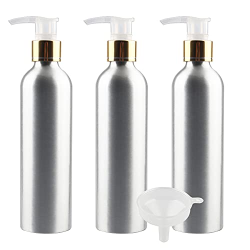 ZEOABSY 3 Stück 250 ml Leere Silber Aluminum Flasche mit Seifenspender Lotion-Spender Gelspender zum befüllen für Cremigen Substanzen Badzubehör 250ml Lotion-Pumpen Klar Pump mit Gold Ring ZEOABSY 3 Stück 250 ml Leere Silber Aluminum Flasche mit Seifenspender Lotion-Spender Gelspender zum befüllen für Cremigen Substanzen Badzubehör 250ml Lotion-Pumpen Klar Pump mit Gold Ring von ZEOABSY