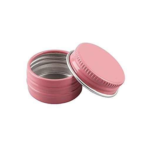 ZEOABSY 30 Stück Leere 5 ml Rund Rosa Aluminium Schraubdose Cremedose Alu-Tiegel Dosen mit Schraub-Deckel 5ml Aludose Blechdosen für Kosmetik Kerze Salben mit 5X Löffel 2X Etikette von ZEOABSY