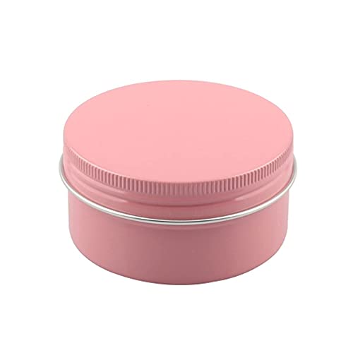 ZEOABSY 30 Stück Leere 50 ml Rund Rosa Aluminium Schraubdose Cremedose Alu-Tiegel Dosen mit Schraub-Deckel 5ml Aludose Blechdosen für Kosmetik Kerze Salben mit 5X Löffel 2X Etikette von ZEOABSY