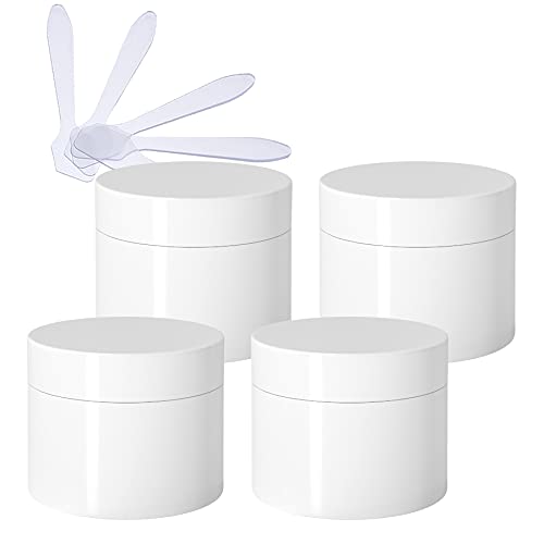 ZEOABSY 4 Stück, 30ml Dick Glanz Weiß Runden Kunststoff Tiegel mit Schraubverschluss Salbentiegel Kosmetik-Dose Leerdose, Kosmetische Cremedose Lotion Tiegel für Lippenbalsam Creme + 4X Spatel ZEOABSY 4 Stück, 30ml Dick Glanz Weiß Runden Kunststoff Tiegel mit Schraubverschluss Salbentiegel Kosmetik-Dose Leerdose, Kosmetische Cremedose Lotion Tiegel für Lippenbalsam Creme + 4X Spatel von ZEOABSY