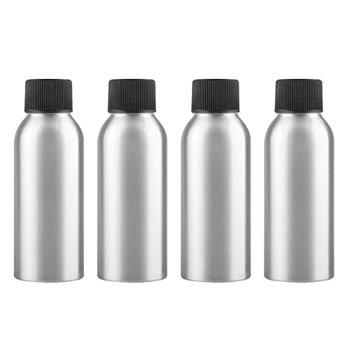 ZEOABSY 4 Stück 100 ml Leere Rund Silber Aluminium Flasche mit Kunststoff Schraubdeckel Schwarz, 100ml Schraubflaschen aus Aluminium zum befüllen für Kosmetik Essenzen Öle Parfum Pulver Reisen ZEOABSY 4 Stück 100 ml Leere Rund Silber Aluminium Flasche mit Kunststoff Schraubdeckel Schwarz, 100ml Schraubflaschen aus Aluminium zum befüllen für Kosmetik Essenzen Öle Parfum Pulver Reisen von ZEOABSY