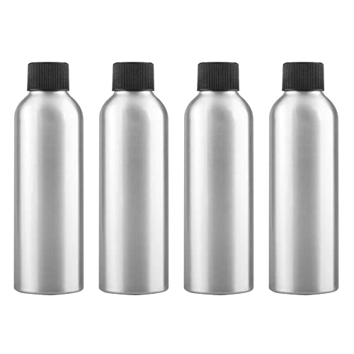ZEOABSY 4 Stück 150 ml Leere Rund Silber Aluminium Flasche mit Kunststoff Schraubdeckel Schwarz, 150ml Schraubflaschen aus Aluminium zum befüllen für Kosmetik Essenzen Öle Parfum Pulver Reisen ZEOABSY 4 Stück 150 ml Leere Rund Silber Aluminium Flasche mit Kunststoff Schraubdeckel Schwarz, 150ml Schraubflaschen aus Aluminium zum befüllen für Kosmetik Essenzen Öle Parfum Pulver Reisen von ZEOABSY