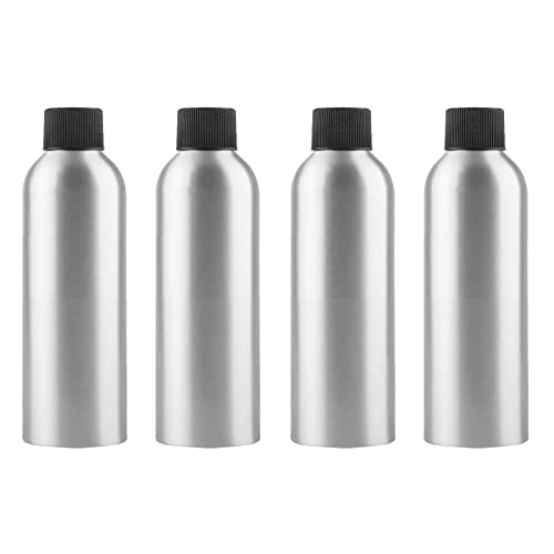 ZEOABSY 4 Stück 200 ml Leere Rund Silber Aluminium Flasche mit Kunststoff Schraubdeckel Schwarz, 200ml Schraubflaschen aus Aluminium zum befüllen für Kosmetik Essenzen Öle Parfum Pulver Reisen ZEOABSY 4 Stück 200 ml Leere Rund Silber Aluminium Flasche mit Kunststoff Schraubdeckel Schwarz, 200ml Schraubflaschen aus Aluminium zum befüllen für Kosmetik Essenzen Öle Parfum Pulver Reisen von ZEOABSY