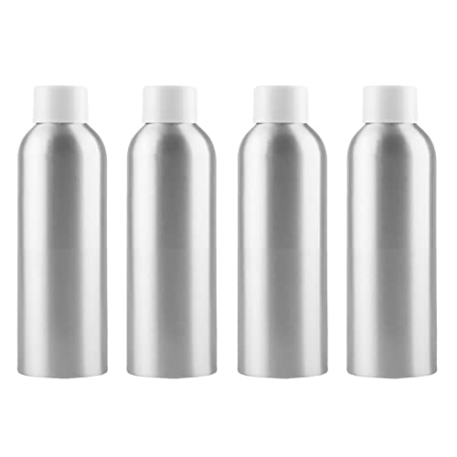 ZEOABSY 4 Stück 200 ml Leere Rund Silber Aluminium Flasche mit Kunststoff Schraubdeckel Weiß, 200ml Schraubflaschen aus Aluminium zum befüllen für Kosmetik Essenzen Öle Parfum Pulver Reisen ZEOABSY 4 Stück 200 ml Leere Rund Silber Aluminium Flasche mit Kunststoff Schraubdeckel Weiß, 200ml Schraubflaschen aus Aluminium zum befüllen für Kosmetik Essenzen Öle Parfum Pulver Reisen von ZEOABSY