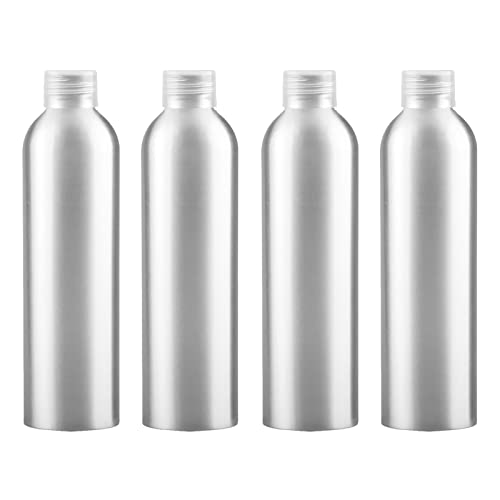 ZEOABSY 4 Stück 250 ml Leere Rund Silber Aluminium Flasche mit Kunststoff Schraubdeckel Transparent, 250ml Schraubflaschen aus Aluminium zum befüllen für Kosmetik Essenzen Öle Parfum Pulver Reisen ZEOABSY 4 Stück 250 ml Leere Rund Silber Aluminium Flasche mit Kunststoff Schraubdeckel Transparent, 250ml Schraubflaschen aus Aluminium zum befüllen für Kosmetik Essenzen Öle Parfum Pulver Reisen von ZEOABSY