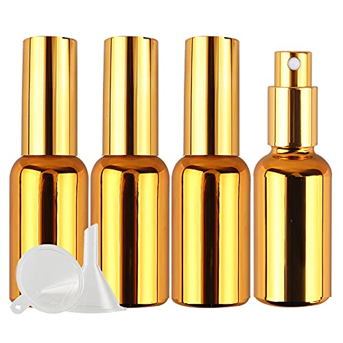 ZEOABSY 4 Stück 30ml UV-Beschichtetes Gold Glas Sprühflaschen & 1 Stück Trichter, 30 ml Leer Glas Nachfüllbar Zerstäuber Sprayflasche Reisen Heim Parfumzerstäuber ZEOABSY 4 Stück 30ml UV-Beschichtetes Gold Glas Sprühflaschen & 1 Stück Trichter, 30 ml Leer Glas Nachfüllbar Zerstäuber Sprayflasche Reisen Heim Parfumzerstäuber von ZEOABSY