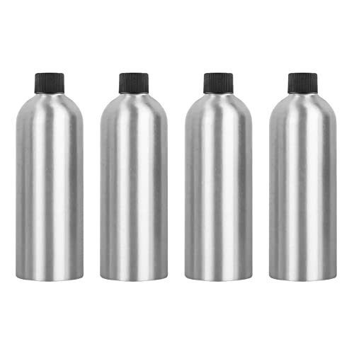 ZEOABSY 4 Stück 500 ml Leere Rund Silber Aluminium Flasche mit Kunststoff Schraubdeckel Schwarz, 500ml Schraubflaschen aus Aluminium zum befüllen für Kosmetik Essenzen Öle Parfum Pulver Reisen ZEOABSY 4 Stück 500 ml Leere Rund Silber Aluminium Flasche mit Kunststoff Schraubdeckel Schwarz, 500ml Schraubflaschen aus Aluminium zum befüllen für Kosmetik Essenzen Öle Parfum Pulver Reisen von ZEOABSY
