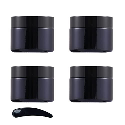ZEOABSY 4 Stück Leer 50 g Schwarzglas Cremedose Behälter, 50 ml Schwarz Glas Schraubdose Lippenbalsam Tiegel Glasbehälter mit Deckel für Salben Creme Kosmetik Kosmetikbehälter + 1 x Löffel ZEOABSY 4 Stück Leer 50 g Schwarzglas Cremedose Behälter, 50 ml Schwarz Glas Schraubdose Lippenbalsam Tiegel Glasbehälter mit Deckel für Salben Creme Kosmetik Kosmetikbehälter + 1 x Löffel von ZEOABSY