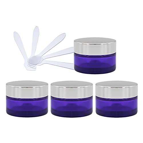 ZEOABSY 4 Stück Leere Lila Glas Cremedose 20ml mit Silber Schraubdeckel, Lilaglas Schraubdose Glas-Tiegel Glas-Dose Salbentiegel Kosmetik-Dose für Gels Cremes + 4X Spatel ZEOABSY 4 Stück Leere Lila Glas Cremedose 20ml mit Silber Schraubdeckel, Lilaglas Schraubdose Glas-Tiegel Glas-Dose Salbentiegel Kosmetik-Dose für Gels Cremes + 4X Spatel von ZEOABSY