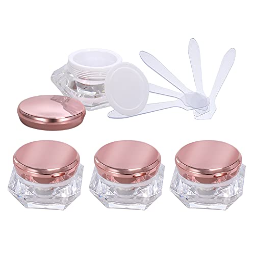 ZEOABSY 4 Stück Transparent Acryl Diamant-Form 20 ml Kunststoff Leerdose mit Rosa Schraubverschluss, 20 ml Cremedose Tiegel Reise Döschen, für Lotion, Nailart Lippenbalsam Creme ZEOABSY 4 Stück Transparent Acryl Diamant-Form 20 ml Kunststoff Leerdose mit Rosa Schraubverschluss, 20 ml Cremedose Tiegel Reise Döschen, für Lotion, Nailart Lippenbalsam Creme von ZEOABSY