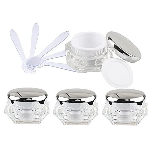 ZEOABSY 4 Stück Transparent Acryl Diamant-Form 20 ml Kunststoff Leerdose mit Silber Schraubverschluss, 20 ml Cremedose Tiegel Reise Döschen, für Nailart Lippenbalsam Lotion, Creme ZEOABSY 4 Stück Transparent Acryl Diamant-Form 20 ml Kunststoff Leerdose mit Silber Schraubverschluss, 20 ml Cremedose Tiegel Reise Döschen, für Nailart Lippenbalsam Lotion, Creme von ZEOABSY