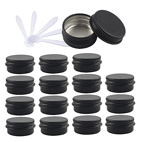 ZEOABSY 48 Stück 10ml Matt Schwarz Aluminium Leer Dosen mit Schraubdeckel Runde Alu Tiegel Cremedose Schraubdose Aludose Tins für Kosmetik Kerze Salben 12x Spatel ZEOABSY 48 Stück 10ml Matt Schwarz Aluminium Leer Dosen mit Schraubdeckel Runde Alu Tiegel Cremedose Schraubdose Aludose Tins für Kosmetik Kerze Salben 12x Spatel von ZEOABSY