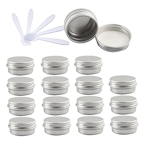 ZEOABSY 48 Stück 10ml Silber Aluminium Leer Dosen mit Schraubdeckel Runde Alu Tiegel Cremedose Schraubdose Aludose Tins für Kosmetik Kerze Salben 12x Spatel von ZEOABSY