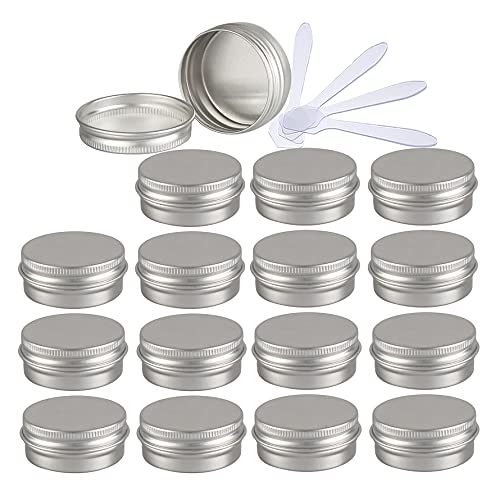 ZEOABSY 48 Stück 15ml Silber Aluminium Leer Dosen mit Schraubdeckel Runde Alu Tiegel Cremedose Schraubdose Aludose Tins für Kosmetik Kerze Salben 12x Spatel ZEOABSY 48 Stück 15ml Silber Aluminium Leer Dosen mit Schraubdeckel Runde Alu Tiegel Cremedose Schraubdose Aludose Tins für Kosmetik Kerze Salben 12x Spatel von ZEOABSY