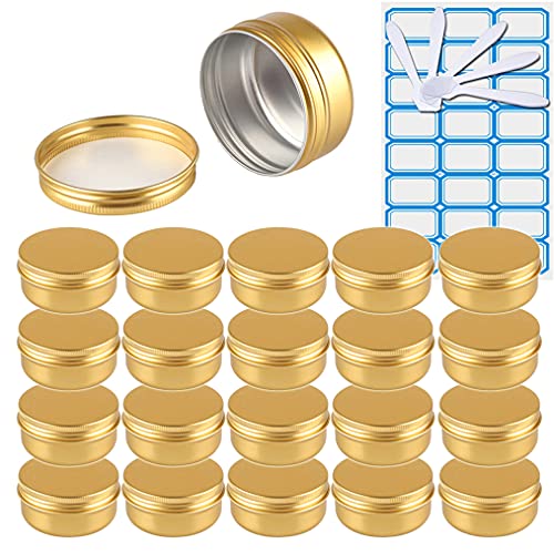 ZEOABSY 50 Stück 50ml Gold Aluminium Leer Döschen Runde Alu Dosen mit Schraubdeckel Cremedose Schraubdose Aludose Tins für Kosmetik Kerze Salben 5X Spatel, 2X Etikette ZEOABSY 50 Stück 50ml Gold Aluminium Leer Döschen Runde Alu Dosen mit Schraubdeckel Cremedose Schraubdose Aludose Tins für Kosmetik Kerze Salben 5X Spatel, 2X Etikette von ZEOABSY