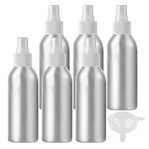 ZEOABSY 6 Stück 150 ml Leere Aluminium Sprühflasche mit Weiß Sprühkopf Parfümzerstäuber Feinen Nebel Wassersprüher Zerstäuber Nachfüllbarer für Parfüm Ätherisches Öl, 1x Trichter ZEOABSY 6 Stück 150 ml Leere Aluminium Sprühflasche mit Weiß Sprühkopf Parfümzerstäuber Feinen Nebel Wassersprüher Zerstäuber Nachfüllbarer für Parfüm Ätherisches Öl, 1x Trichter von ZEOABSY