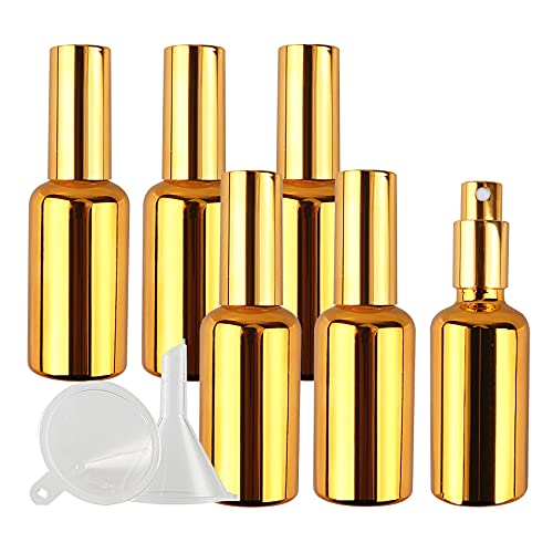 ZEOABSY 6 Stück 50ml UV-Beschichtetes Gold Glas Sprühflaschen & 1 Stück Trichter, 50 ml Leer Glas Nachfüllbar Zerstäuber Sprayflasche Reisen Heim Parfumzerstäuber ZEOABSY 6 Stück 50ml UV-Beschichtetes Gold Glas Sprühflaschen & 1 Stück Trichter, 50 ml Leer Glas Nachfüllbar Zerstäuber Sprayflasche Reisen Heim Parfumzerstäuber von ZEOABSY