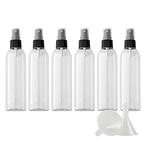 ZEOABSY 6 Stück Transparent Plastik Sprühflaschen mit Weiß Sprüher, 200 ml Leer Kunststoff Nachfüllbar Zerstäuber Sprayflasche Reisen Heim Parfumzerstäuber mit 1 x Trichter ZEOABSY 6 Stück Transparent Plastik Sprühflaschen mit Weiß Sprüher, 200 ml Leer Kunststoff Nachfüllbar Zerstäuber Sprayflasche Reisen Heim Parfumzerstäuber mit 1 x Trichter von ZEOABSY