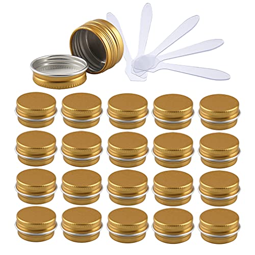 ZEOABSY 96 Stück 5ml Gold Aluminium Leer Döschen Runde Alu Dosen mit Schraubdeckel Cremedose Schraubdose Aludose Tins für Kosmetik Kerze Salben 12x Spatel ZEOABSY 96 Stück 5ml Gold Aluminium Leer Döschen Runde Alu Dosen mit Schraubdeckel Cremedose Schraubdose Aludose Tins für Kosmetik Kerze Salben 12x Spatel von ZEOABSY