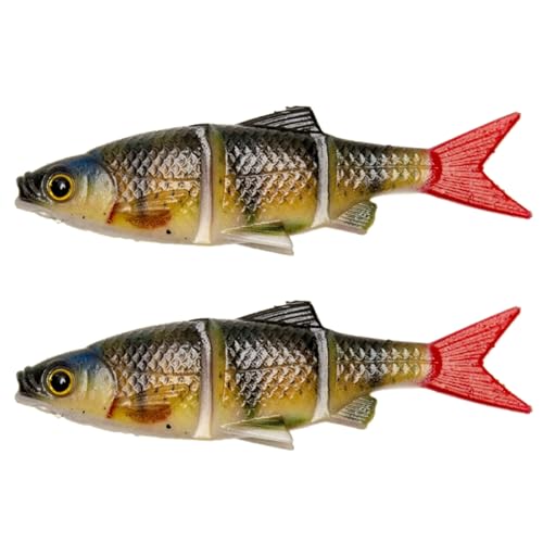 ZEPFJHE 2pcs Multi Joint Swimbait Fischereiköder Fischerei Schwimbaits Bassfischerei Köder Seefischern Zweikämpfe Kakerlaken Köder von ZEPFJHE