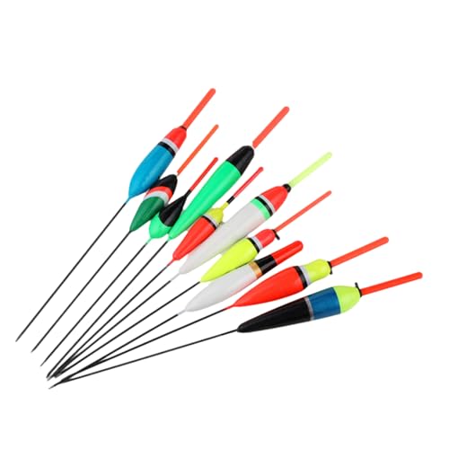 ZEPFJHE 10pcs/Set Fishing Bobbers Schwimmer Holzschwimmer Gewicht Bobbers Bojen Stopper Für Crappie Forellen Angelgeräte Machen von ZEPFJHE