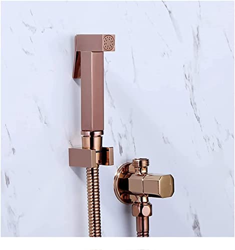 ZERAPH Bidet-Sprüher, einzelnes kaltes Roségold-WC-Dusche-Set aus massivem Messing, Shattaf-Duschkopf, Kupferventil-Wasserhahn-Set, B-Set von ZERAPH