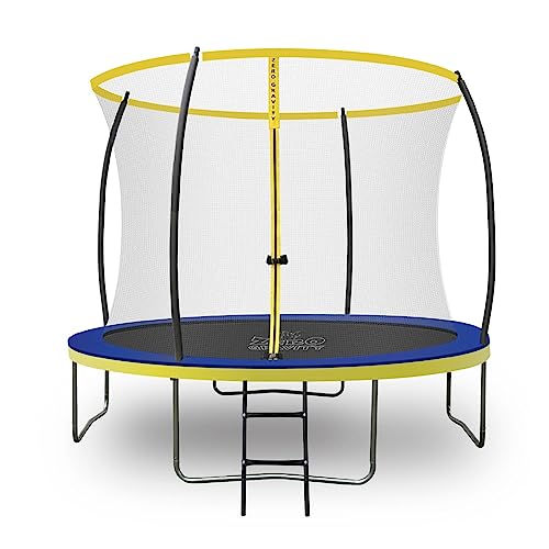 Zero Gravity Outdoor Trampolin Ø 183, 244, 305, 366, 427cm - TÜV-geprüfte Gartentrampoline inkl. Leiter - Sturmsicher in 5 Minuten - Aufbauvideo (305cm / 10ft / Blue-Yellow) von ZERO GRAVITY