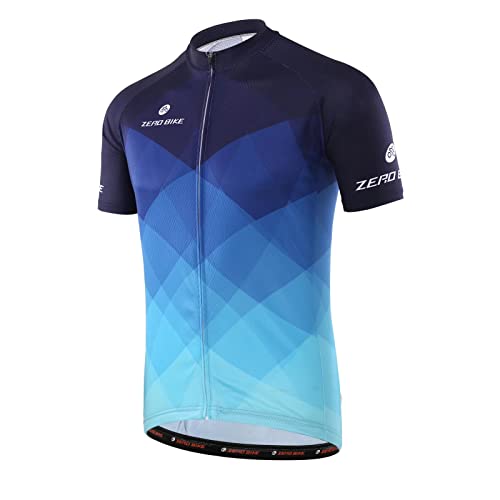 Herren Atmungsaktiv Schnelltrocknend Fahrradtrikot, Outdoor Kurzarm Radsport-Shirt von ZEROBIKE